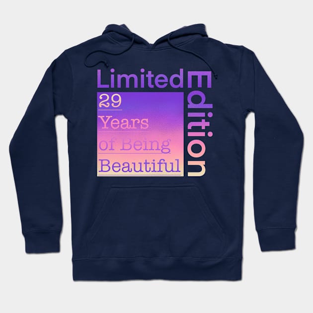 29 Year Old Gift Gradient Limited Edition 29th Retro Birthday Hoodie by Designora